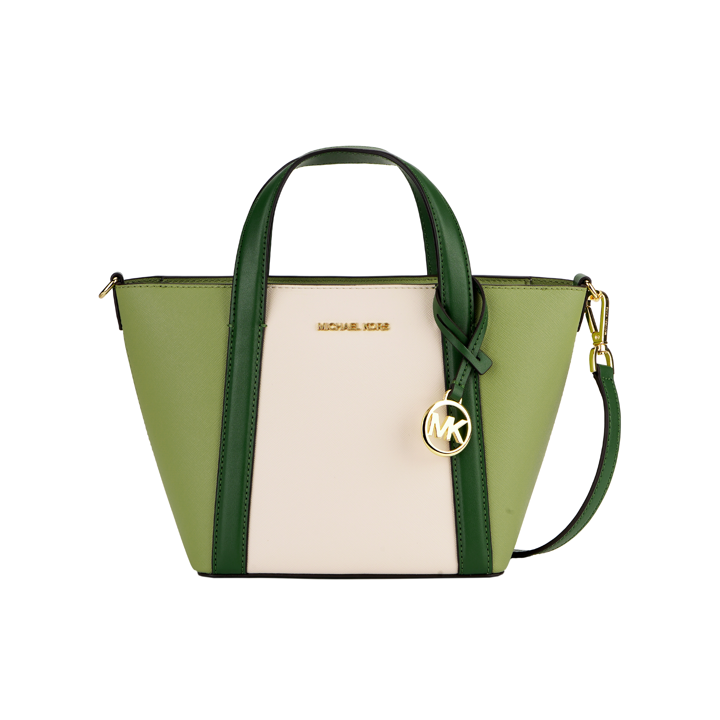 

MICHAEL KORS Сумка-тоут из холщовой ткани с покрытием, сумка-шоппер, сумка через плечо, женская сумка небольшого размера, цвет папоротник зеленый, много