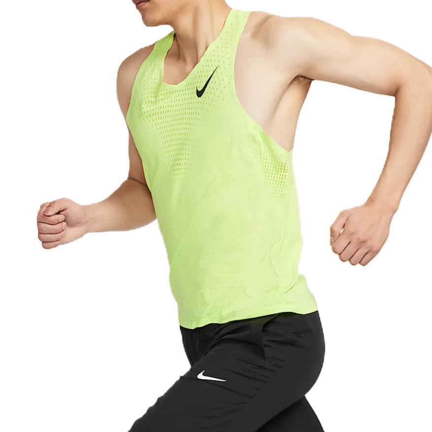 Мужская майка для бега AeroSwift Dri FIT Adv Nike, желтый/черный — фото 4