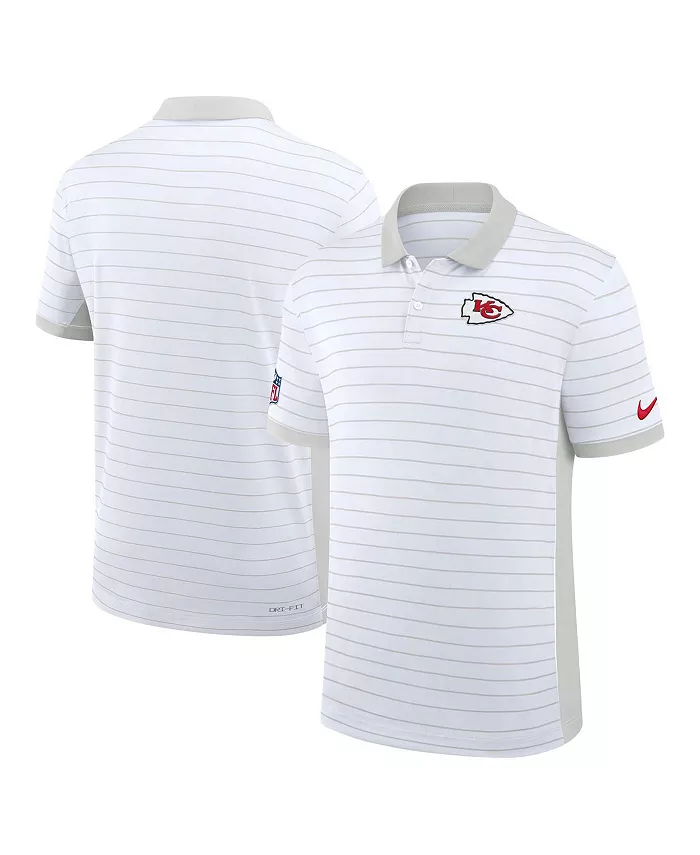 

Мужская белая поло с полоской победы Kansas City Chiefs для игры на боковой линии Nike