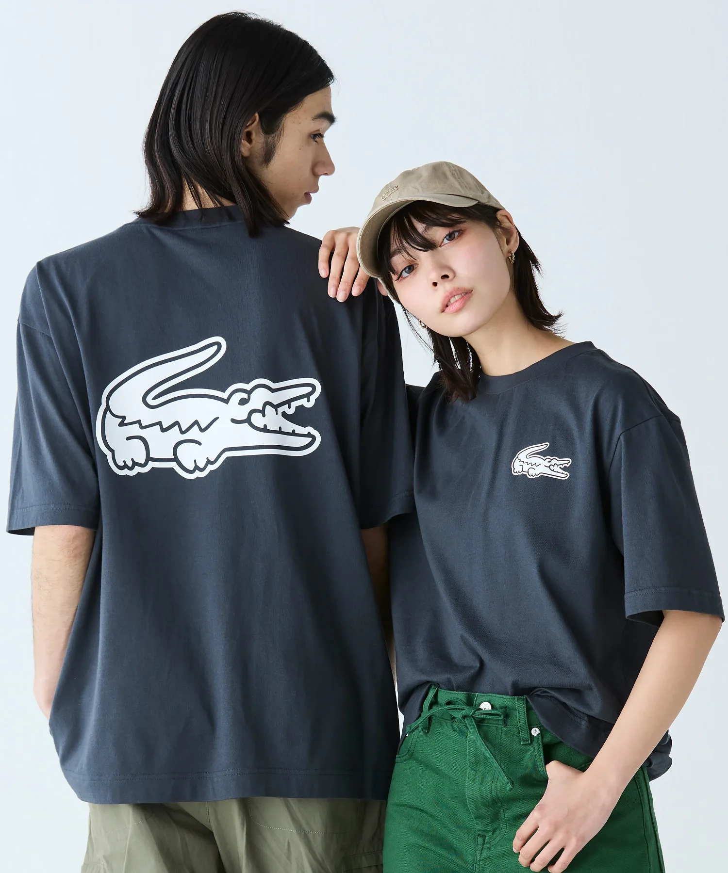Унисекс футболка оверсайз с принтом LACOSTE чёрный