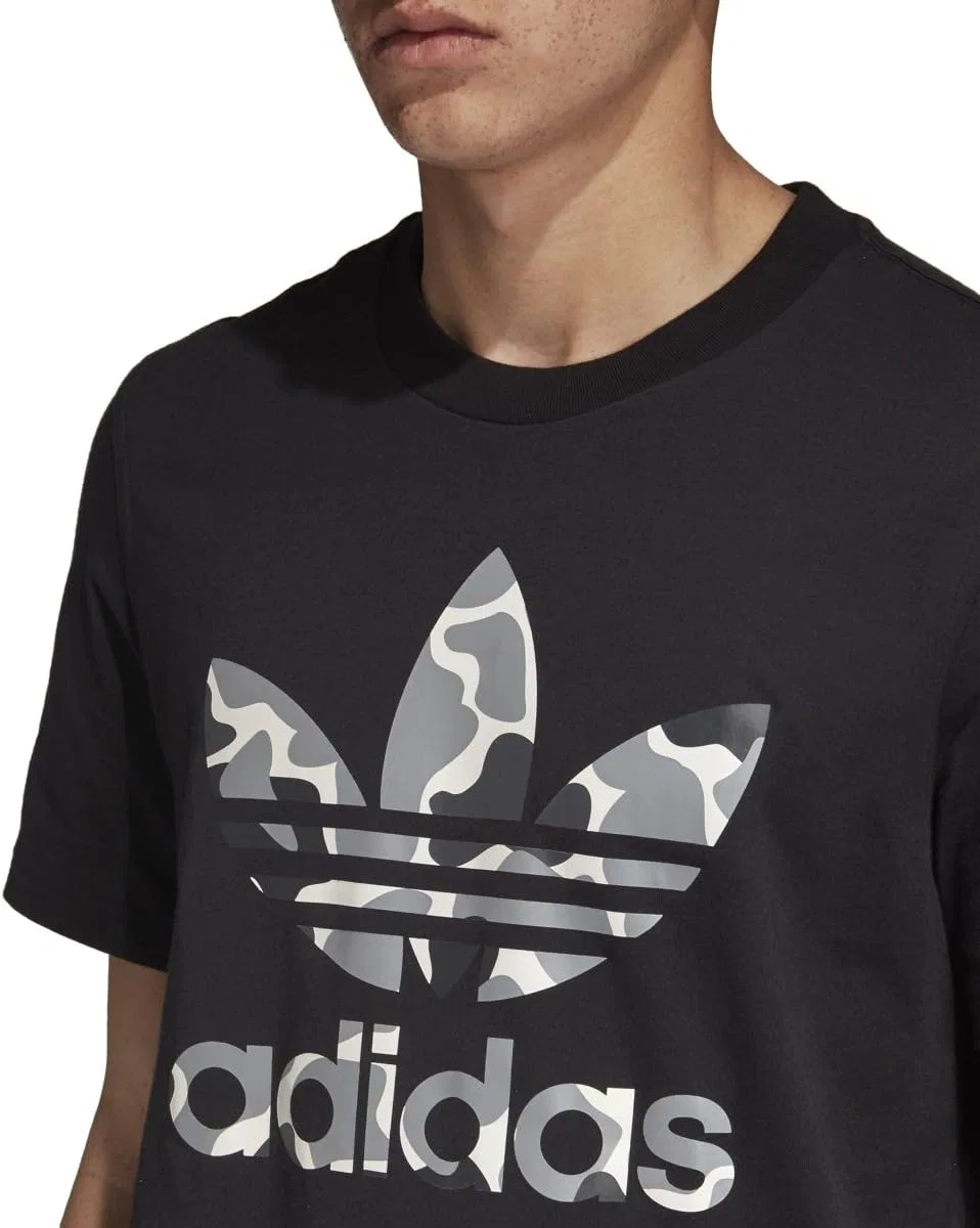 Футболка с принтом Trefoil adidas, Black Camo — фото 3