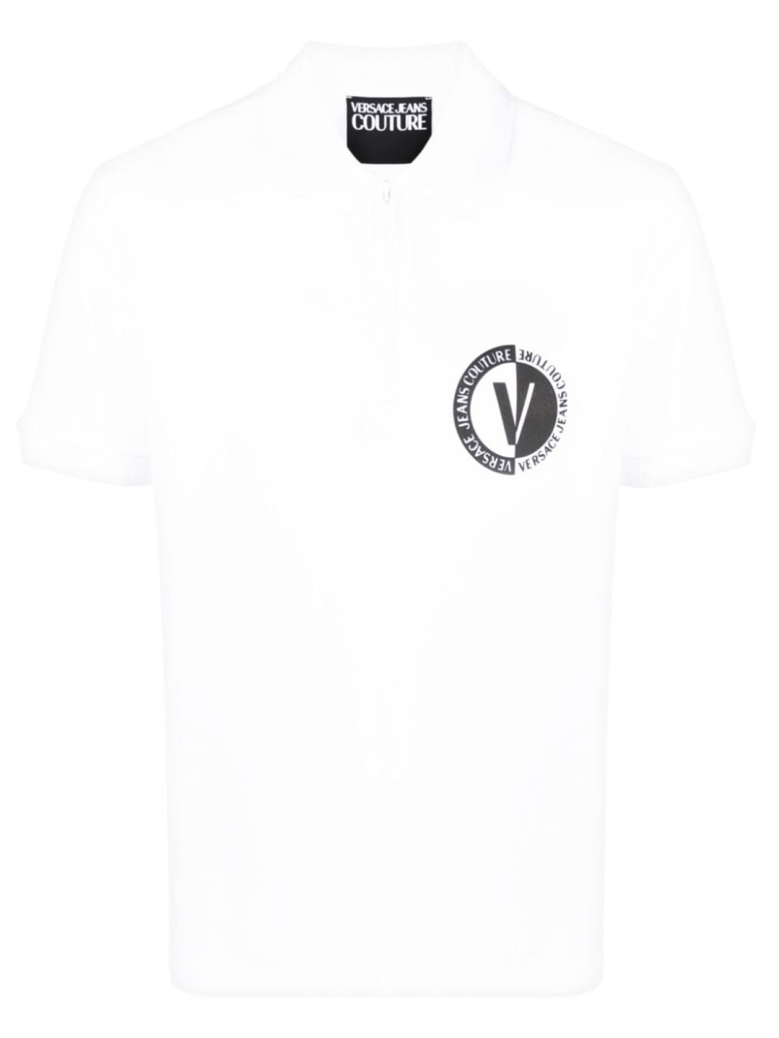 

Versace Jeans Couture logo-print cotton polo shirt, белый