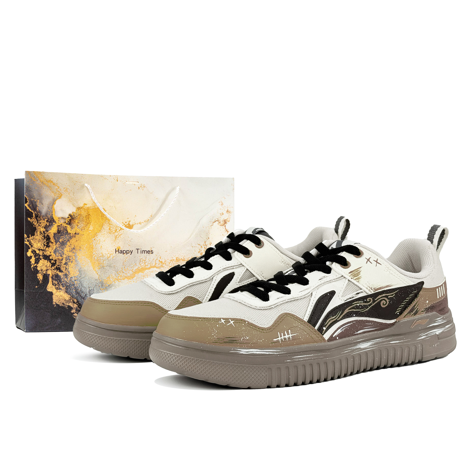 

Кроссовки для скейтбординга Qingyun мужские, устойчивые к истиранию, дышащие, низкие LINING, коричневый