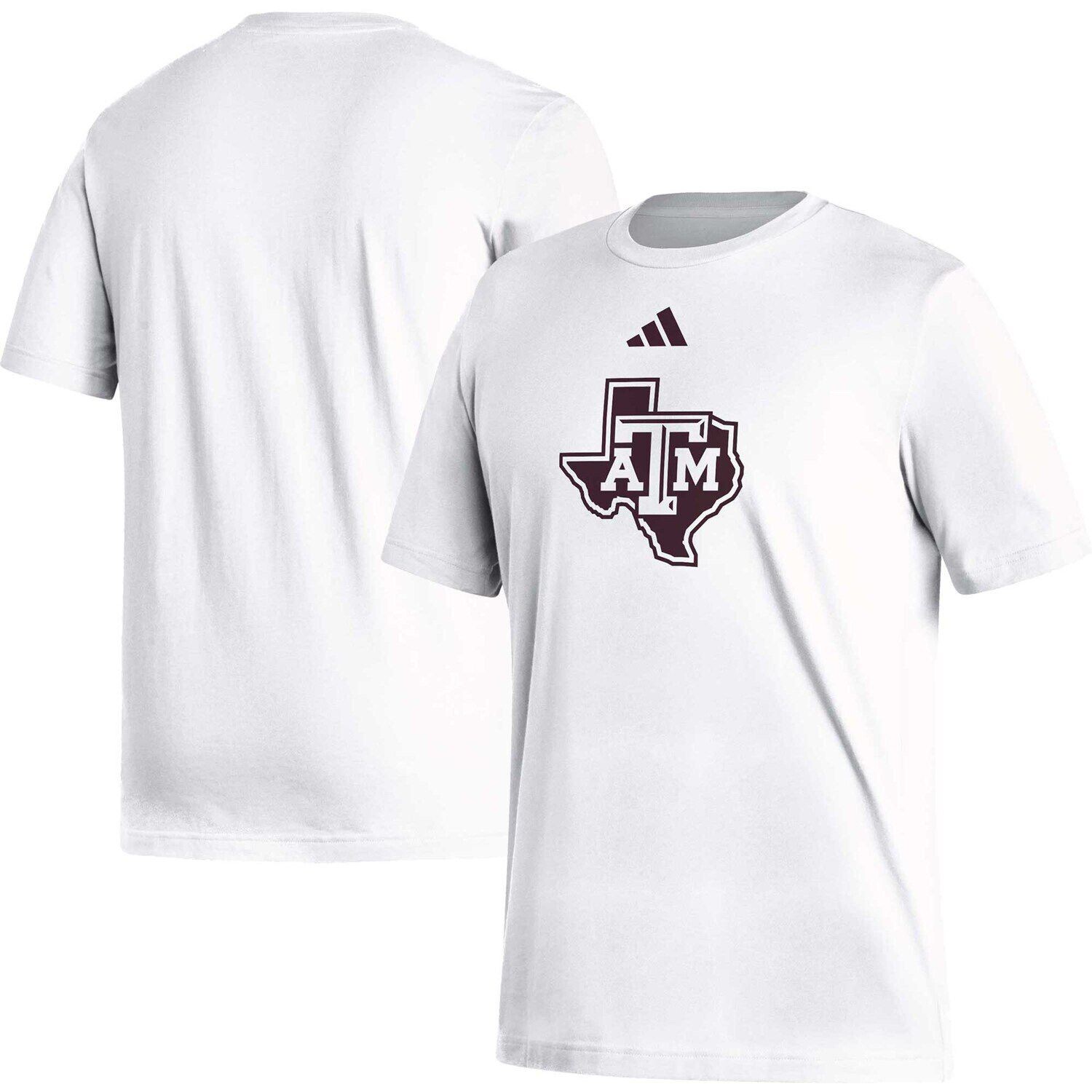

Мужская белая футболка с логотипом Texas A&M Aggies Fresh adidas, Белый, Мужская белая футболка с логотипом Texas A&M Aggies Fresh adidas