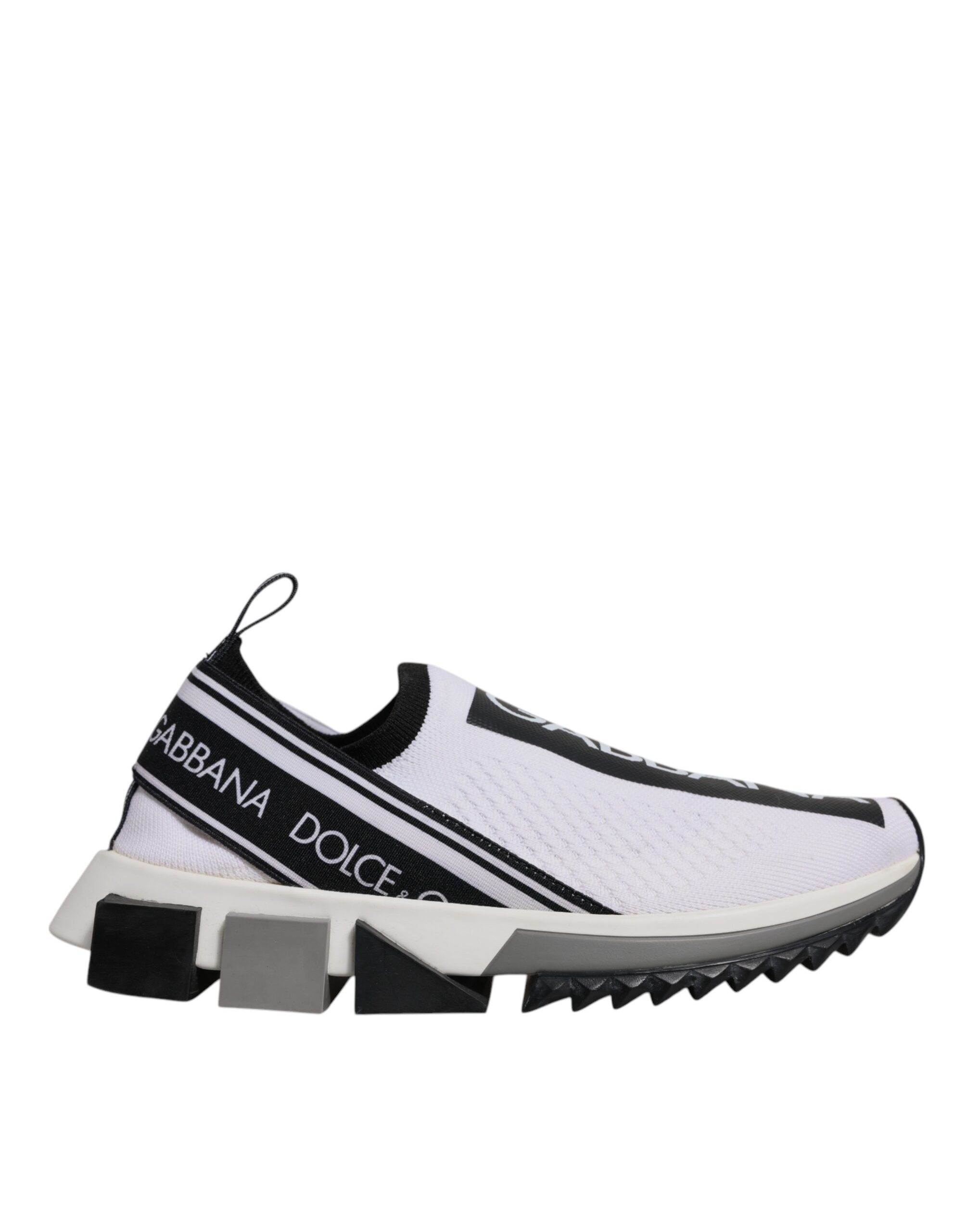 Белые черные кроссовки Sorrento Slip On Dolce & Gabbana, черный/белый
