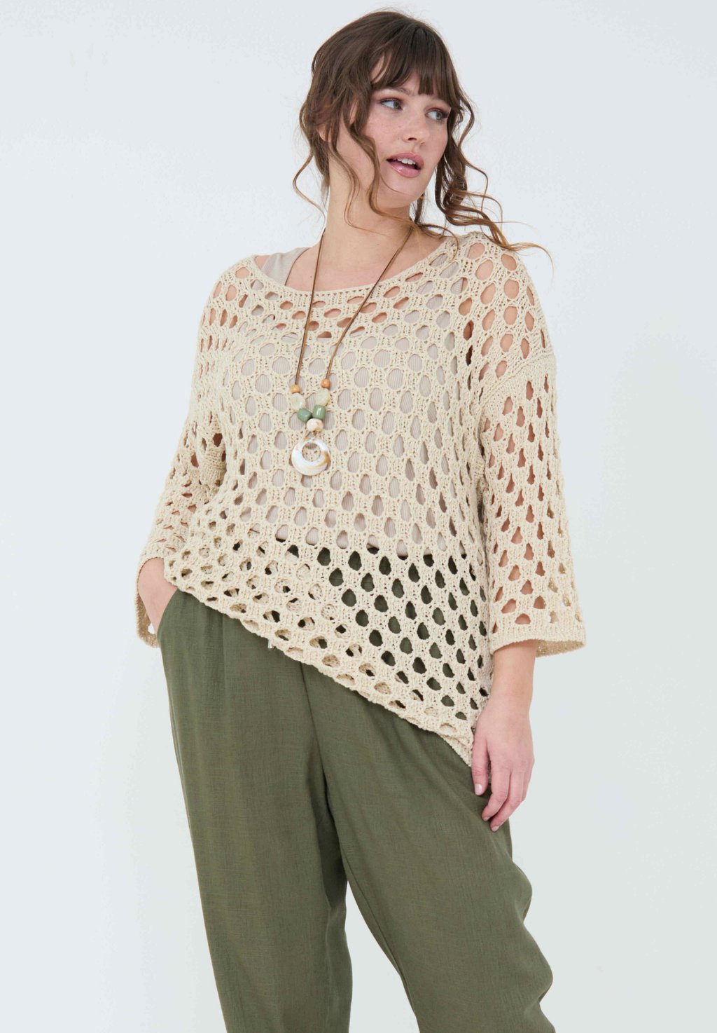 

Джемпер UNI EFFET LARGE COTTE DE MAILLE Jean Marc Philippe, песочный