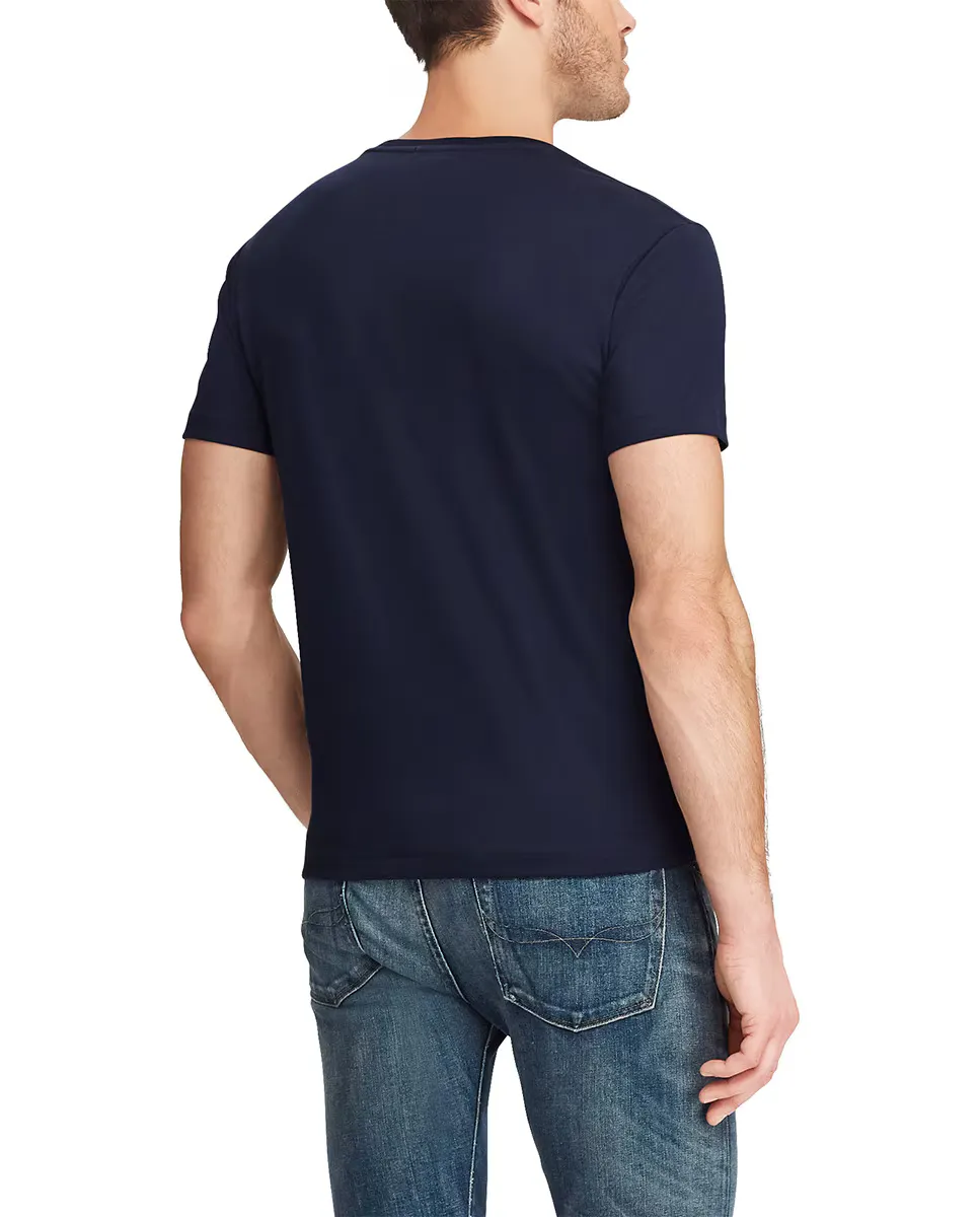 

Мужская футболка Slim Fit из хлопка на заказ Polo Ralph Lauren, темно-синий
