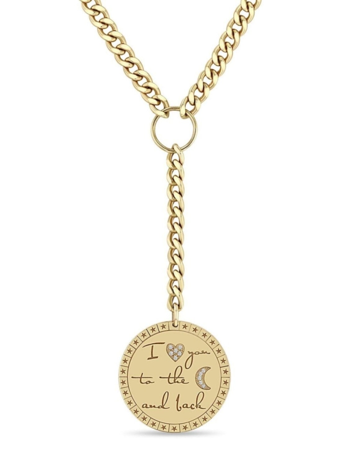 

Колье Love You To The Moon & Back из желтого золота с бриллиантами Zoë Chicco, золотой