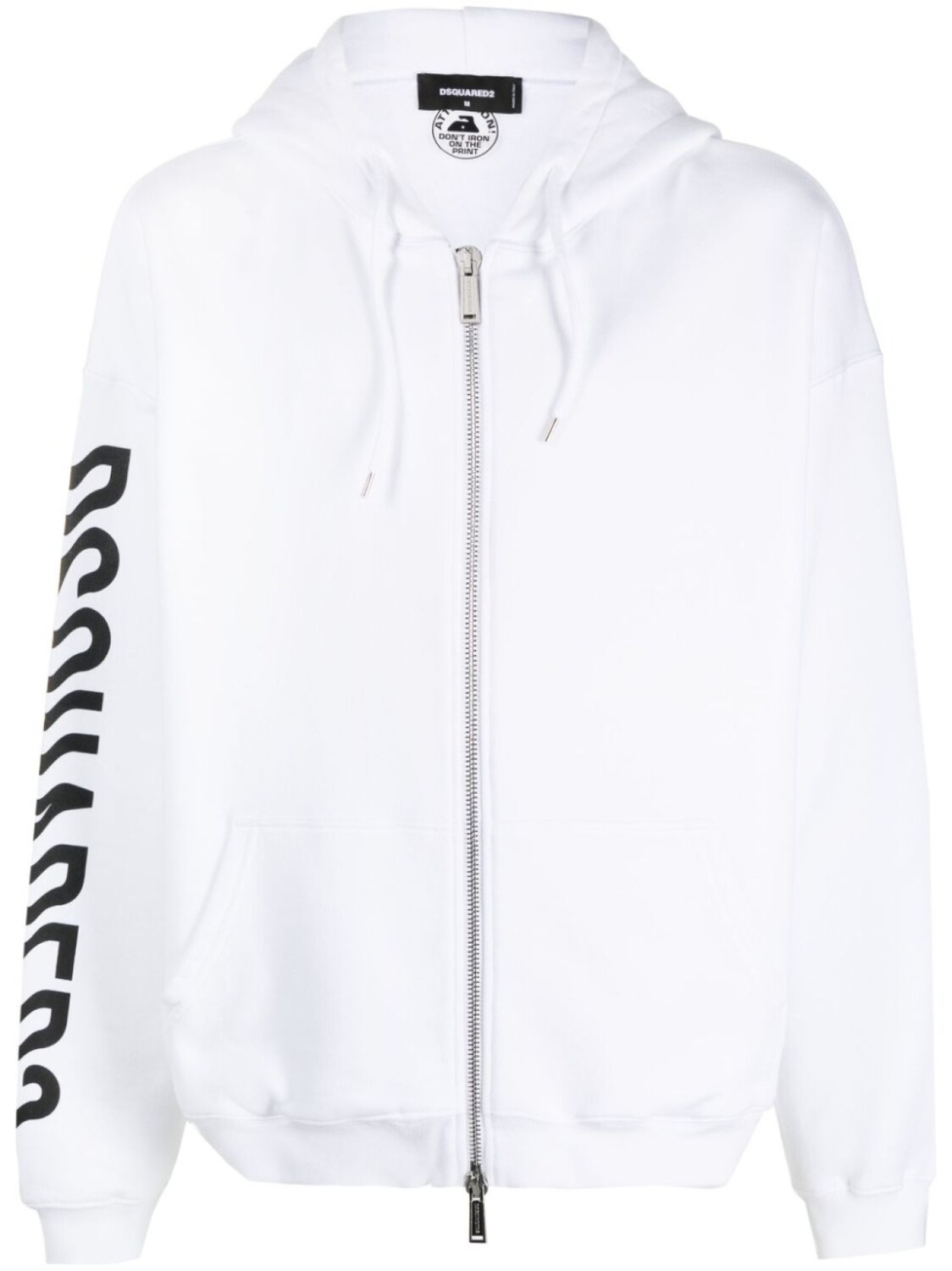 

DSQUARED2 худи на молнии с логотипом, белый