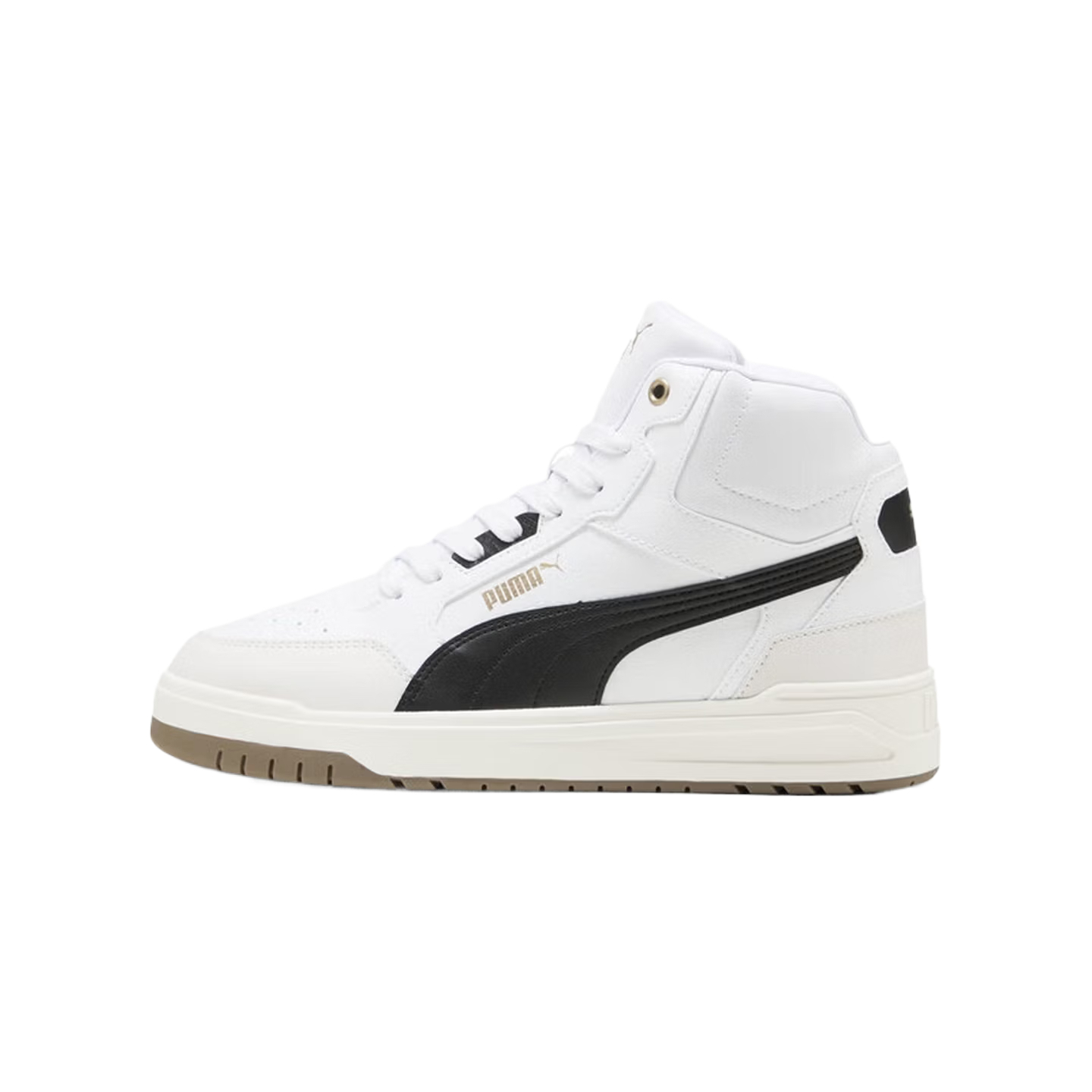 

Кроссовки Casual Unisex Mid top Shuffle Artificial Leather Slip Resistant Support PUMA, белый-черный-серый-05