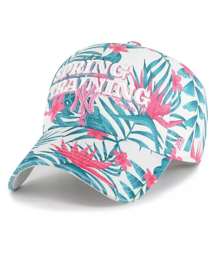 

Женская белая регулируемая кепка New York Yankees 2024 Spring Training Rebloom Clean Up '47 Brand, белый