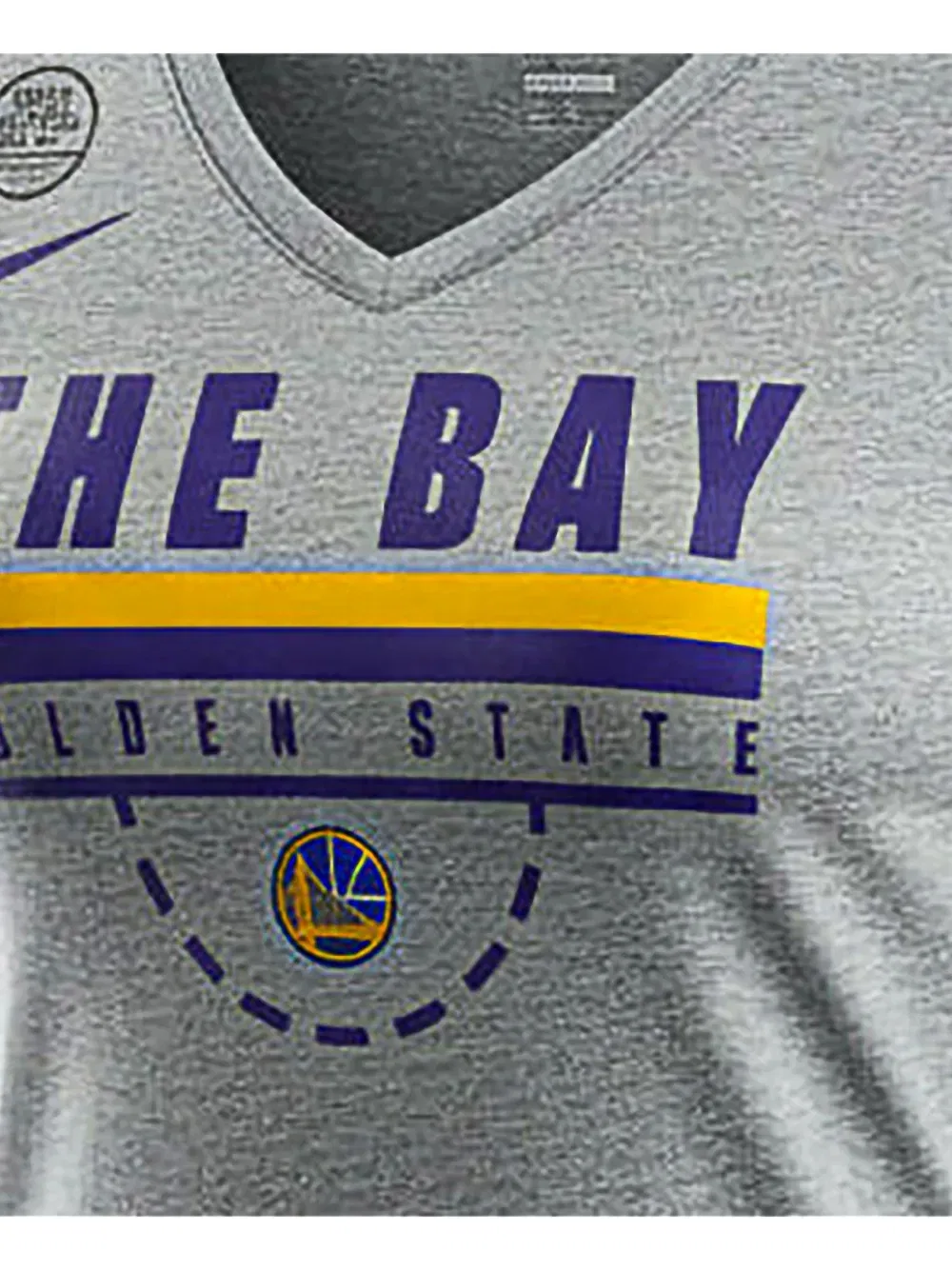 Футболка с V-образным вырезом NBA Golden State Warriors The Bay Nike, серый — фото 2