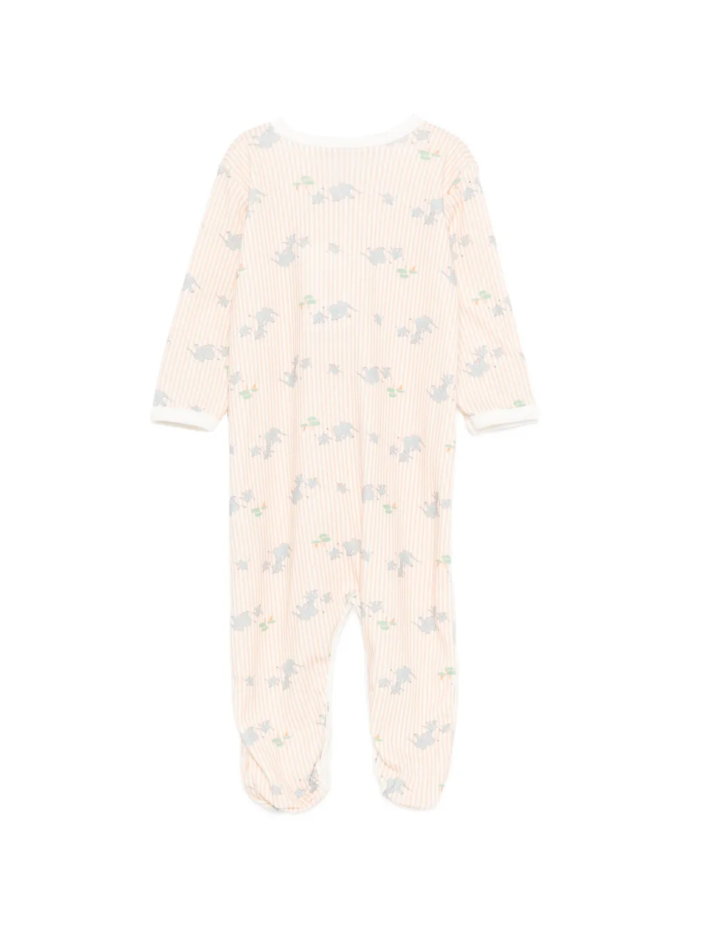 Пижама в полоску с анималистичным принтом Petit Bateau, оранжевый — фото 2