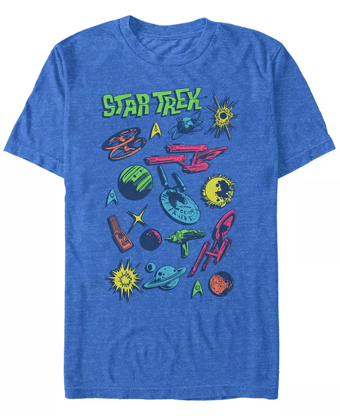 

Футболка с коротким рукавом Star Trek Men's The Original Series Comic Pop Art Fifth Sun, синий