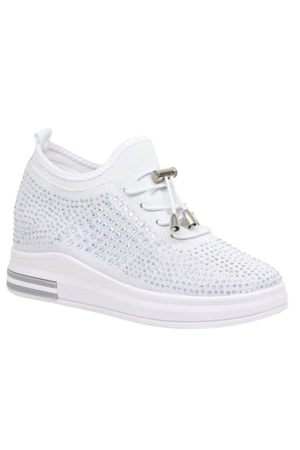 

Кроссовки Crystal Slip-on Lightweight Comfy Daily Flatform Wedges Fashion Trainers IVACHY, белый