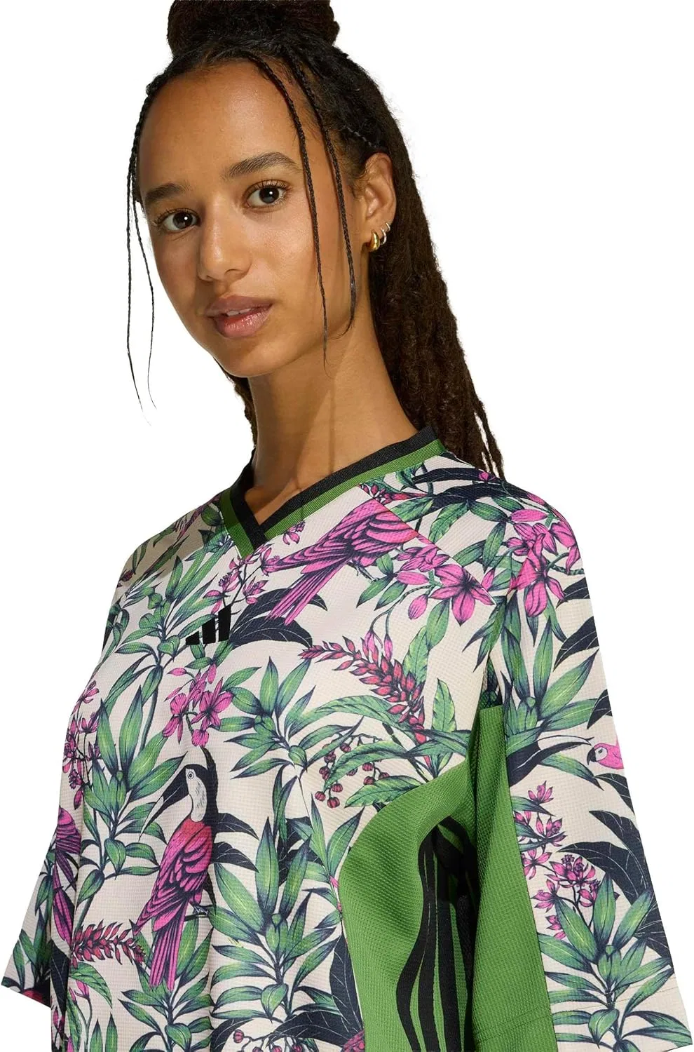Футболка Active T-Shirt adidas, Crew Green/Crystal Linen/Semi Lucid Fuchsia — фото 4
