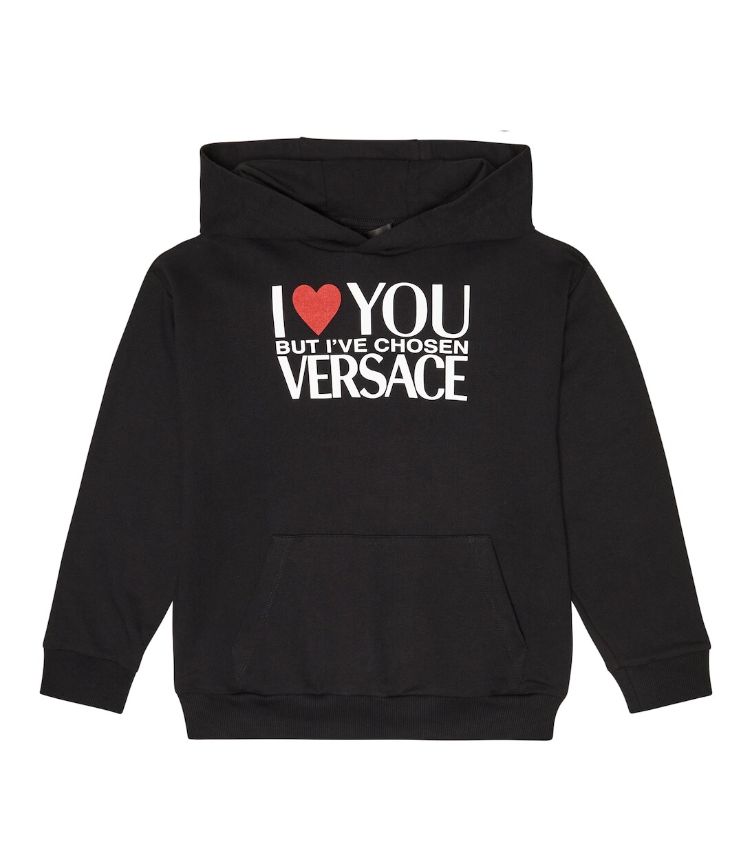 

Худи из хлопкового джерси с принтом Versace, черный