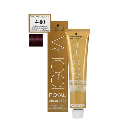 

Igora Royal Absolutes Permanent Anti-Age Color Creme 4-80 Средний Коричневый Красный Натуральный 60мл, Schwarzkopf