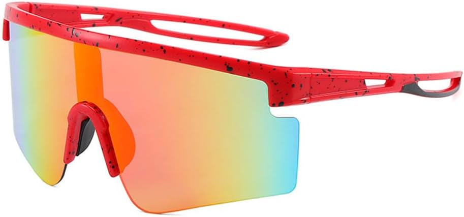 

Стильные спортивные солнцезащитные очки для бега, походов и активного отдыха для мужчин и женщин, ветрозащитные, для защиты от песка и для езды на велосипеде на открытом воздухе KTUCN, Red