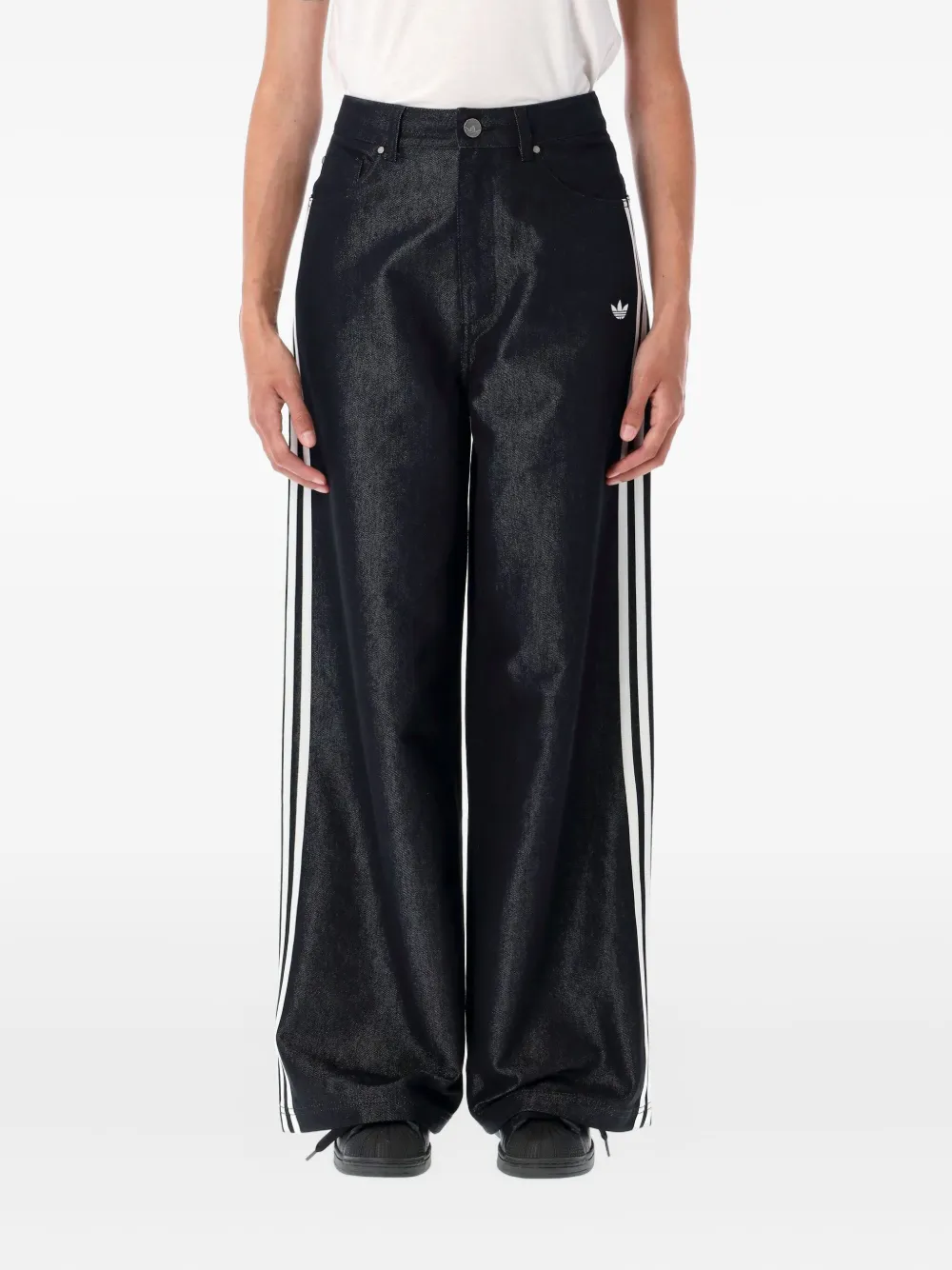 

Джинсы 3-Stripes с эффектом металлик adidas, черный