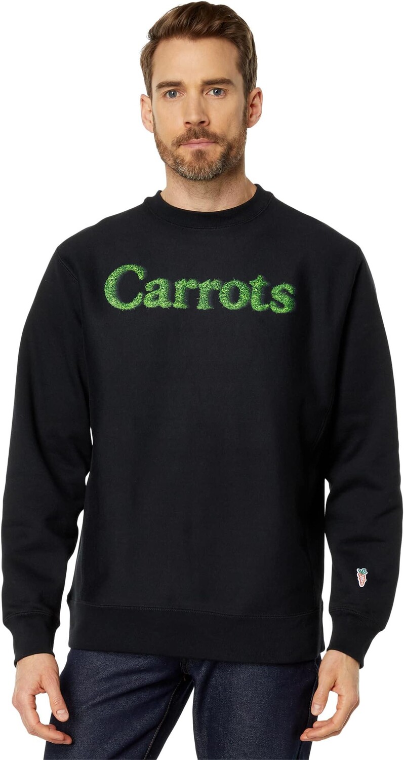 

Толстовка Carrots By Anwar Carrots Grass Wordmark Crew Neck, черный