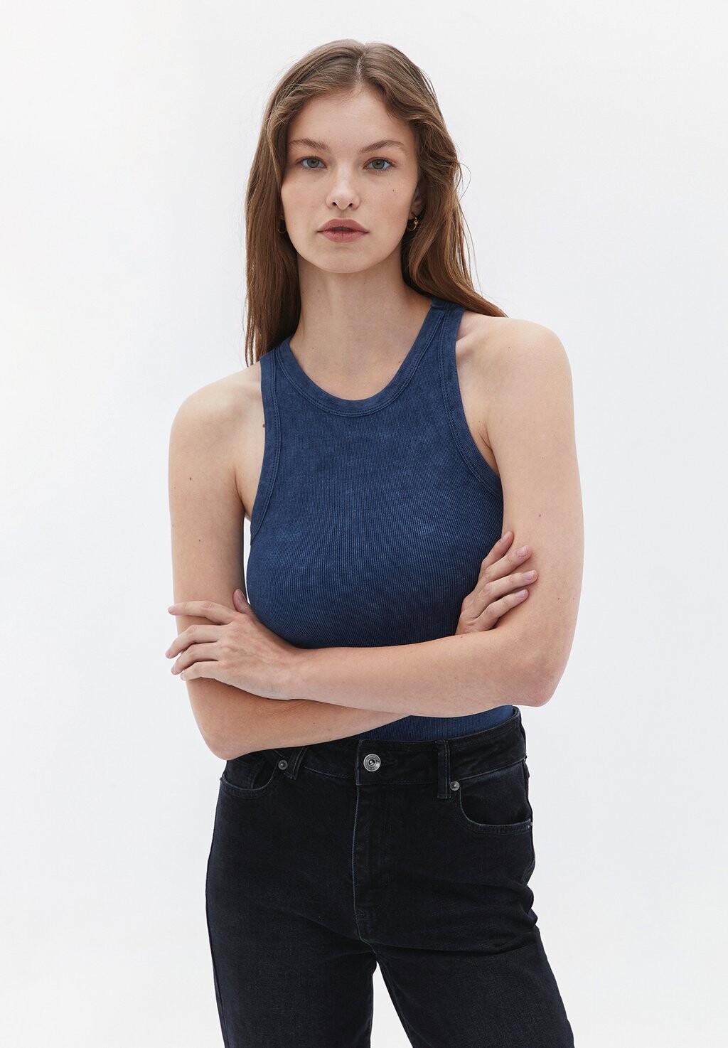 

Топ WASHED NECK SINGLET OXXO, цвет insignia blue