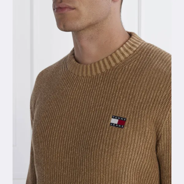 Свитер стандартного кроя с значком Tonal xs Tommy Hilfiger, коричневый — фото 4