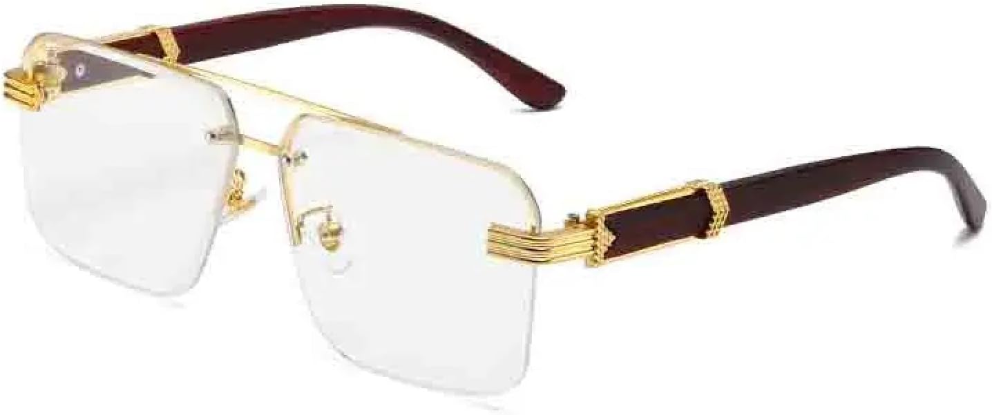 

Винтажные, модные, классические, роскошные солнцезащитные очки с двойной перемычкой для мужчин и женщин, для путешествий и вождения, защита от УФ-излучения UV400 TKKTLLT, Brown Clear