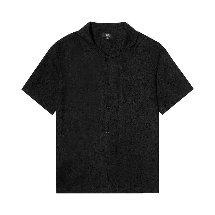 

Рубашка Stussy Diamond Jacquard Linen Shirt, Black