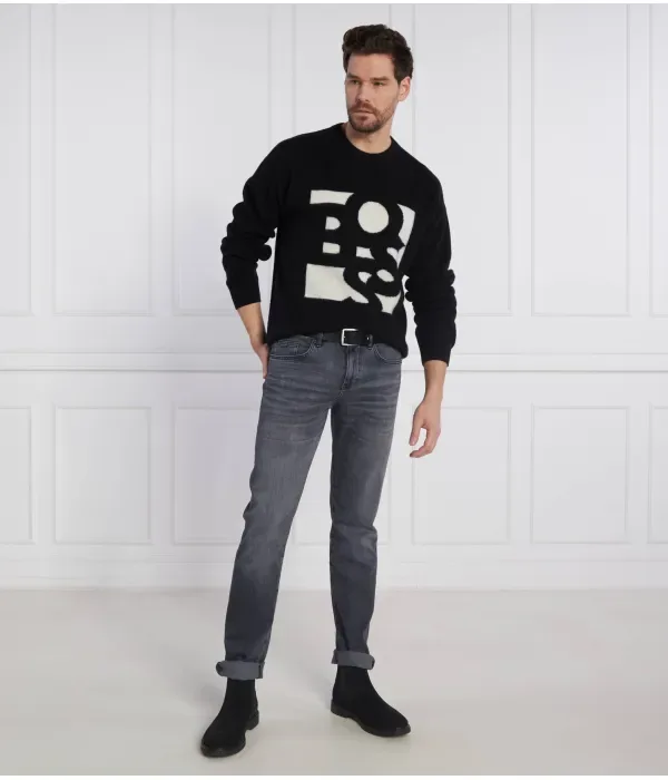 Шерстяной свитер Loskar regular fit Boss, черный — фото 2