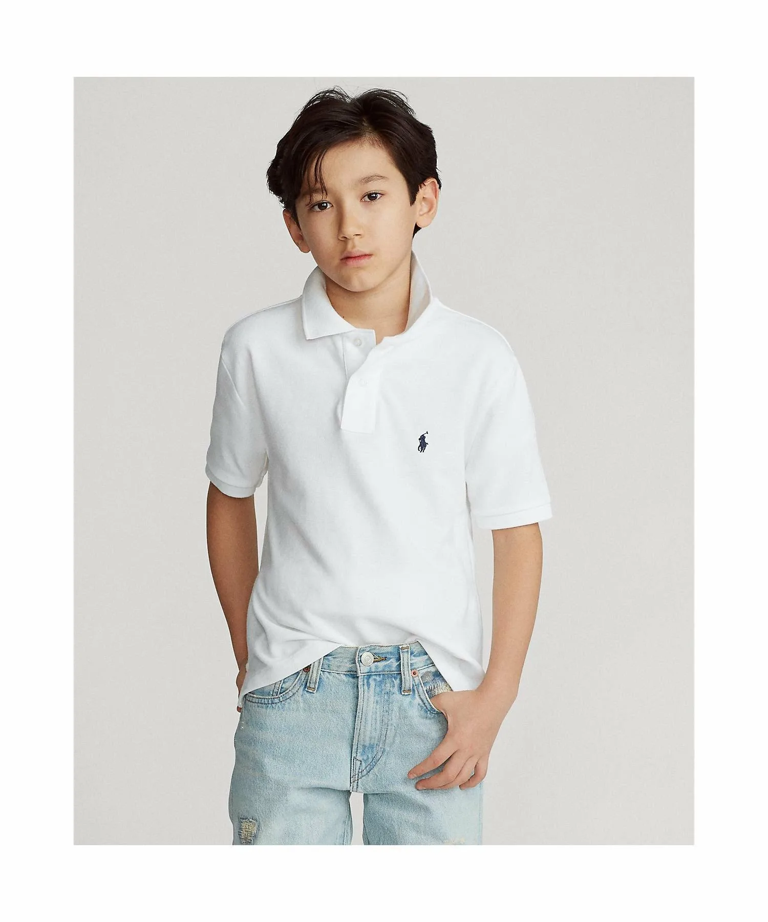 Хлопковая сетчатая рубашка-поло (Для мальчиков 8-20 лет) Polo Ralph Lauren, 100 White