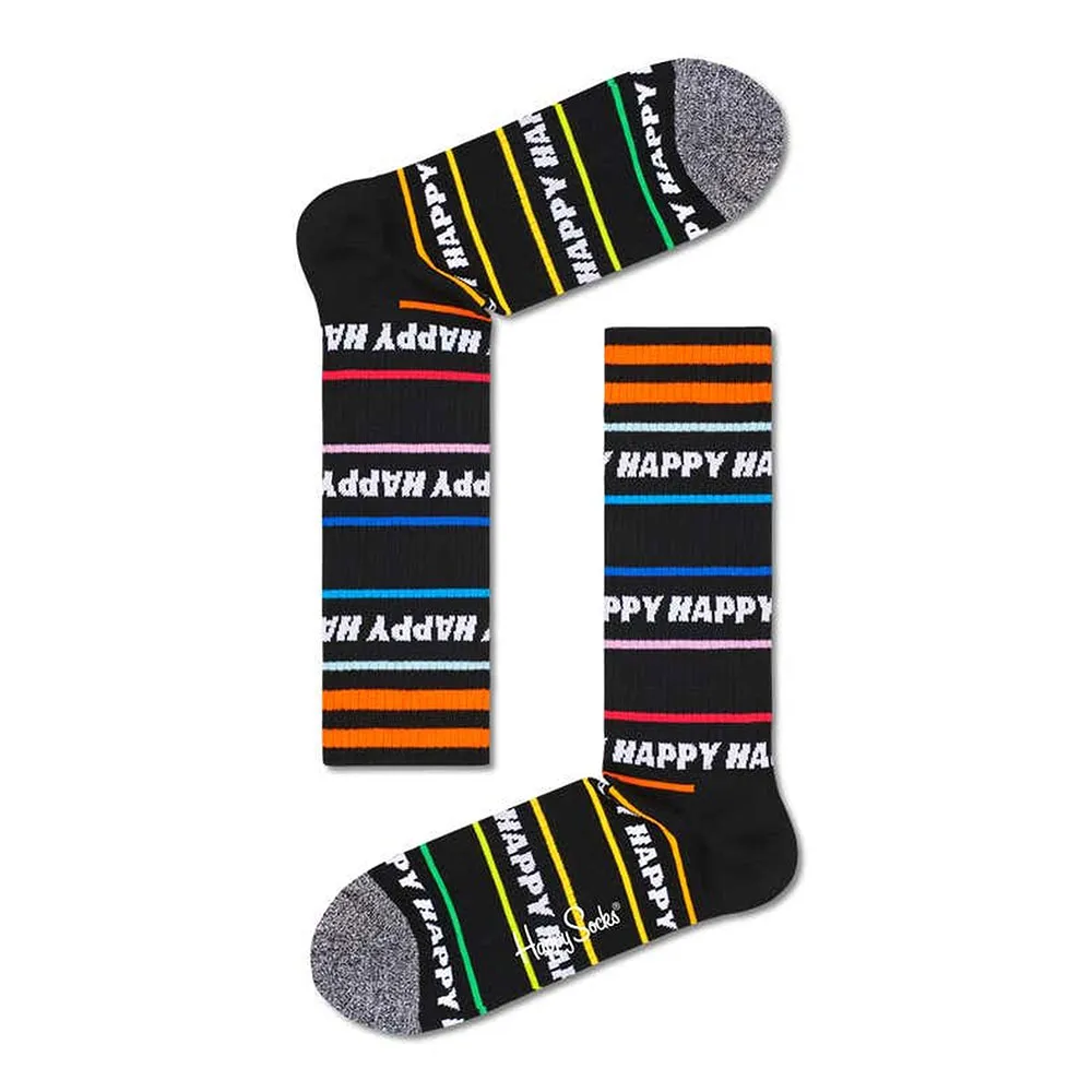 

Носки Happy Happy Line Thin Crew Black long, черный