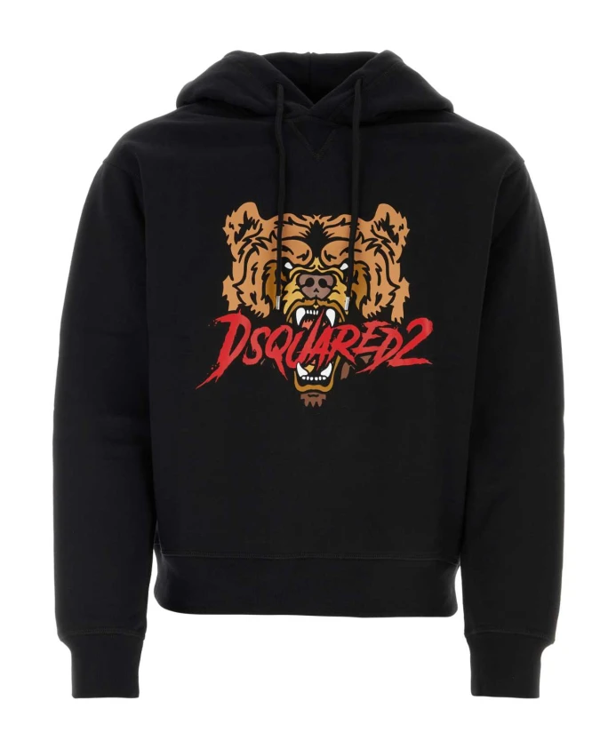

Стильная черная хлопковая толстовка Dsquared2, черный