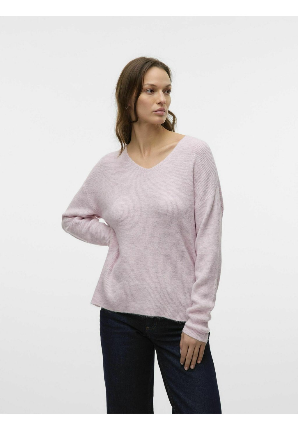 

Джемпер VMCREWLEFILE V NECK Vero Moda, розовый