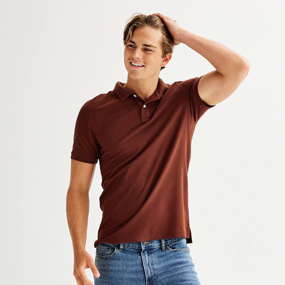 

Мужская футболка-поло Sonoma Goods For Life из пике, цвет Velvet Wine