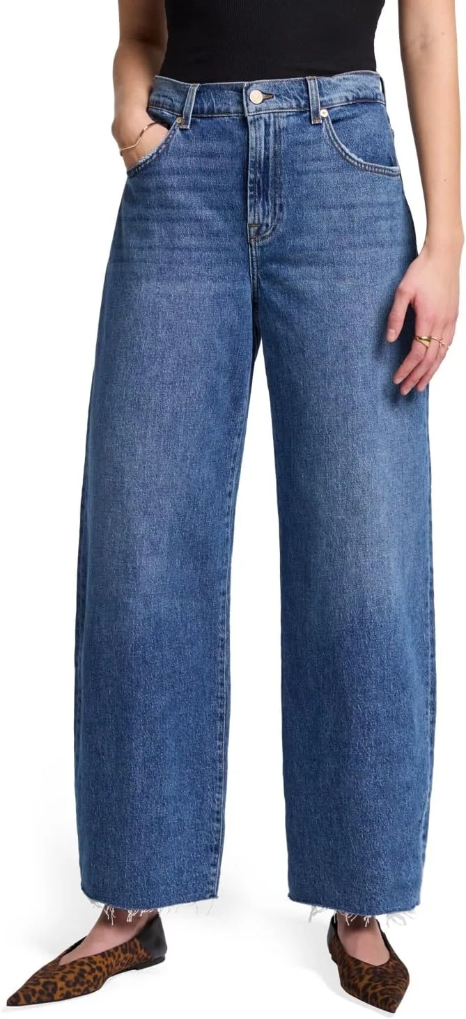 

7 For All Mankind Женские джинсы Bonnie Curvilinear Barrel Leg Raw Cut