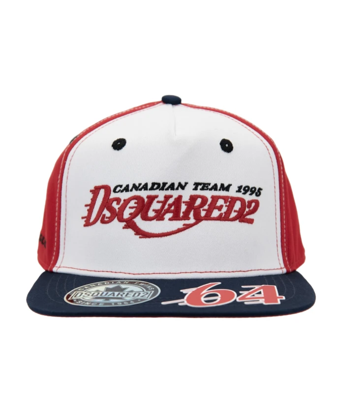 

Вышитая бейсболка с силиконовыми деталями Dsquared2, красный