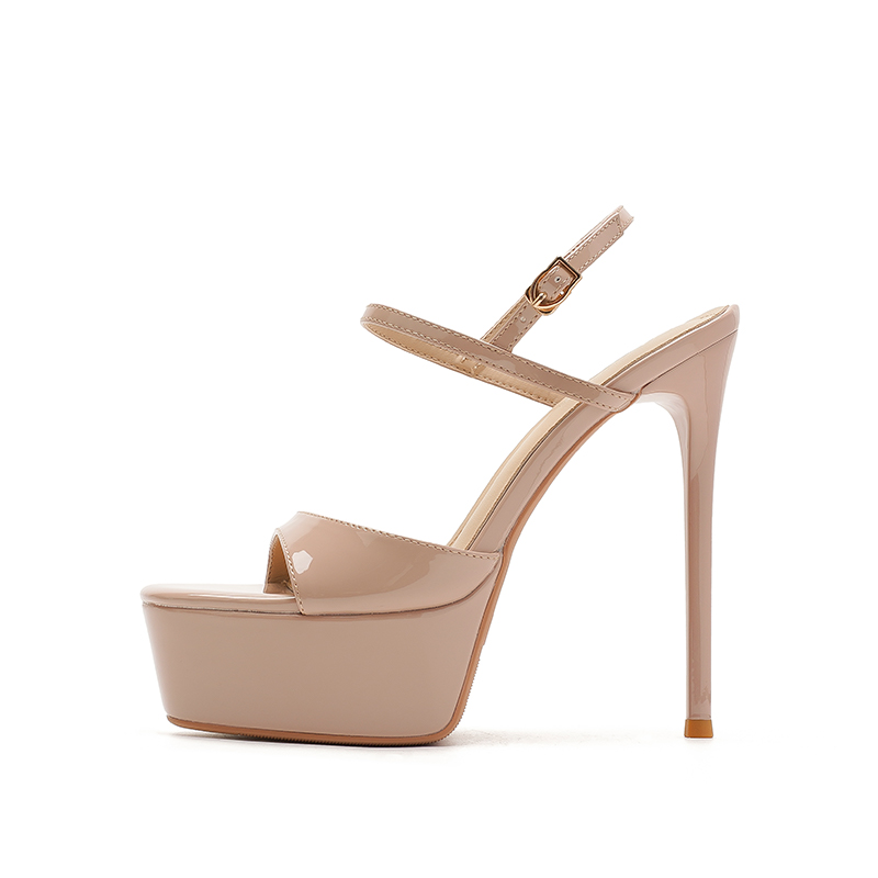 Zubumei Женские сандалии на одной застежке - телесный розовый, цвет Nude Pink