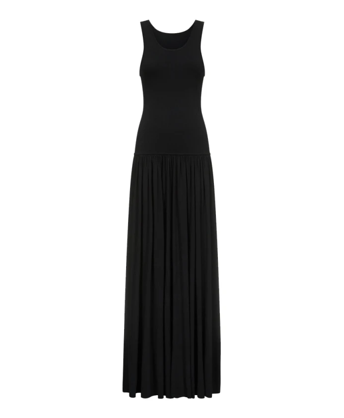 

Длинное платье Jada из черной вискозы Loulou Studio, черный