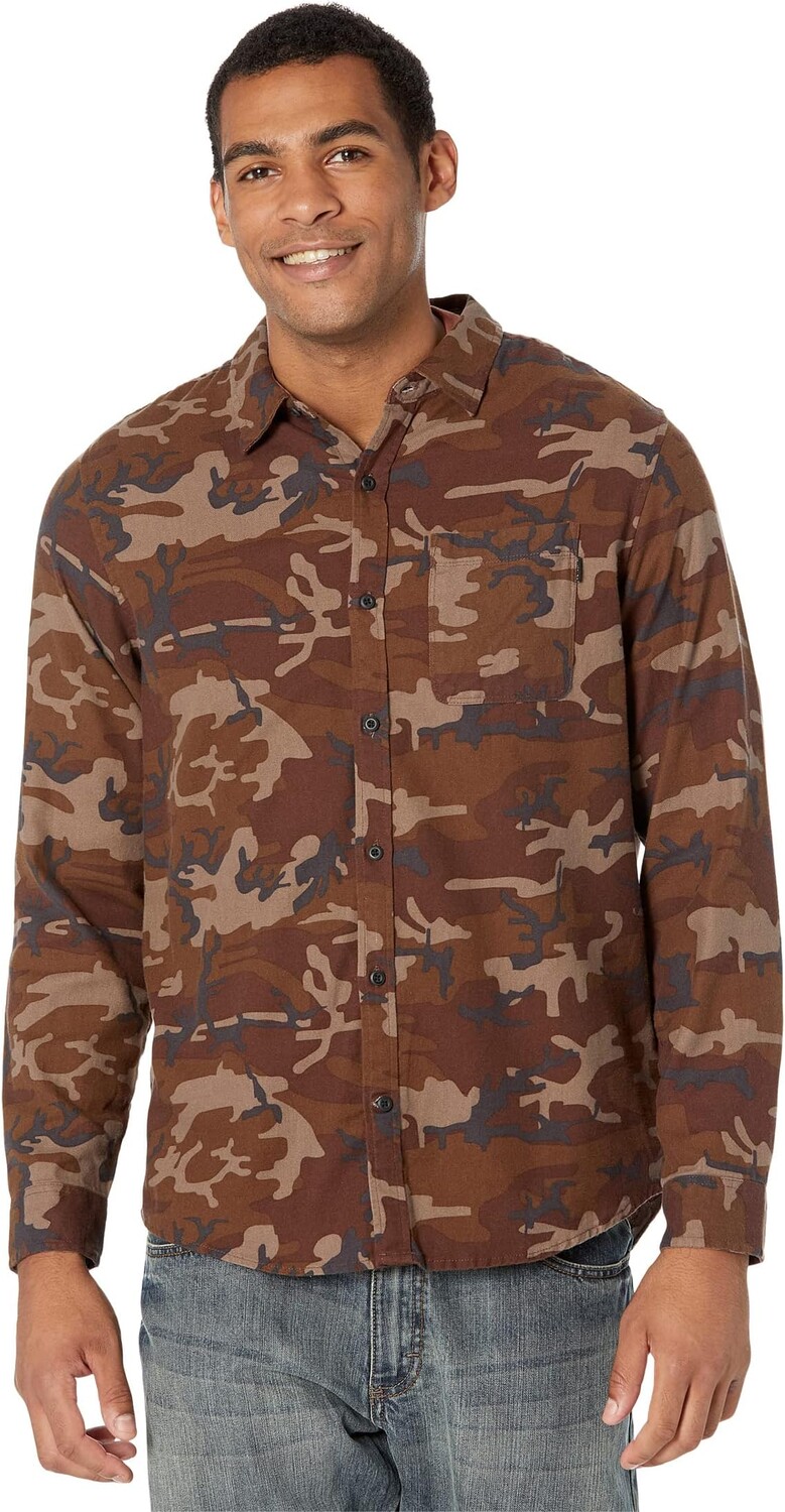 

Рубашка Hurley Portland Organic Long Sleeve Flannel, цвет Olive