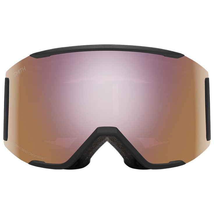 

Горнолыжные очки Squad Mag Asian Fit, черные, хромапоп, повседневные, розовое золото, зеркальные + хромапоп, штормовая роза, вспышка Smith