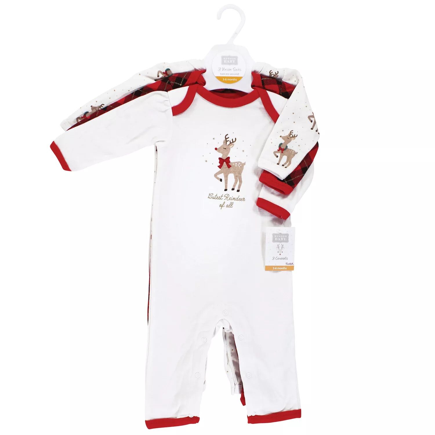 

Комплект комбинезонов Hudson Fancy Rudolph, 2 предмета, красный/белый