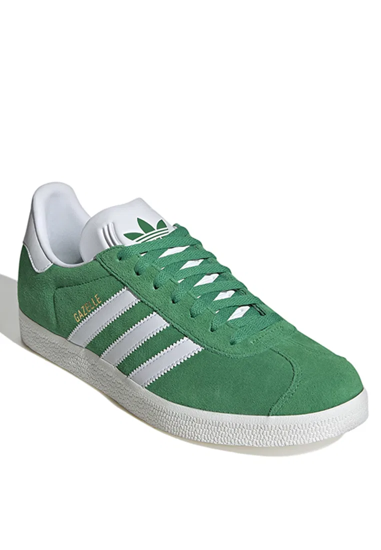 Кроссовки, детские, Gazelle Adidas, белый/зеленый — фото 2