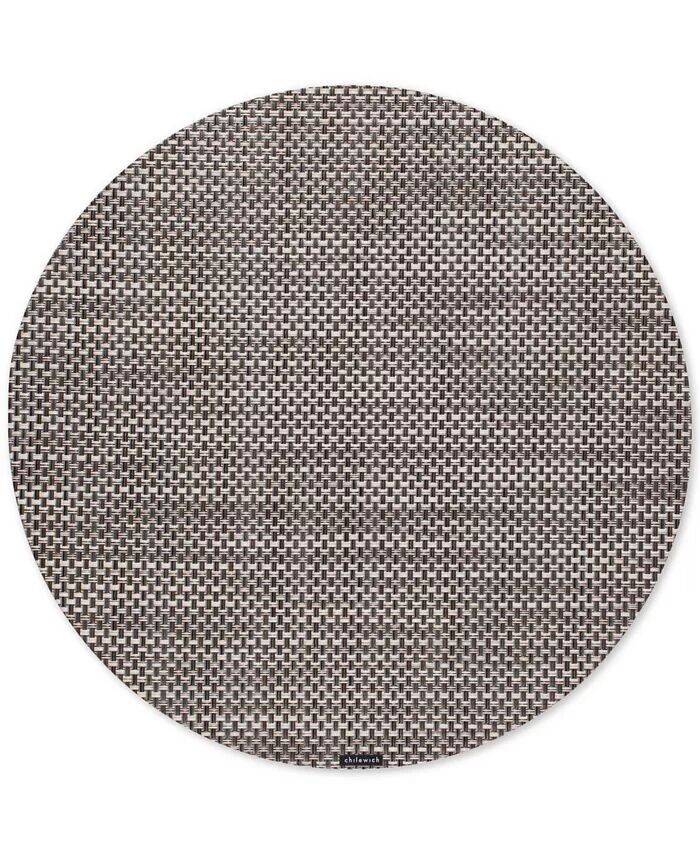 

Плетеный виниловый круглый коврик для столовых приборов Basketweave Chilewich, бежевый