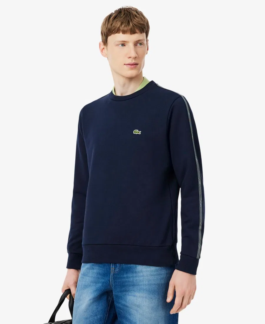 Мужская флисовая толстовка с длинными рукавами Lacoste, синий/темно-синий