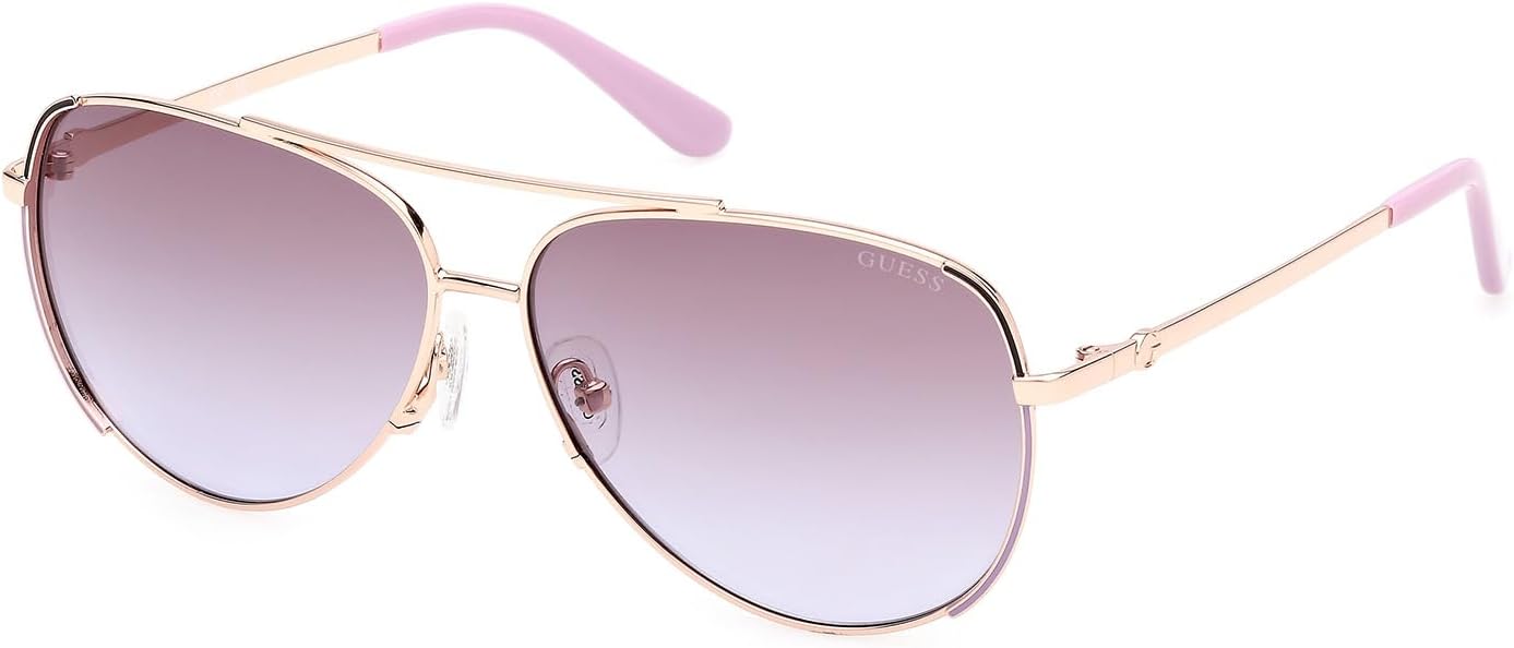 

Солнцезащитные очки GUESS Aviator в металлической оправе, Nude