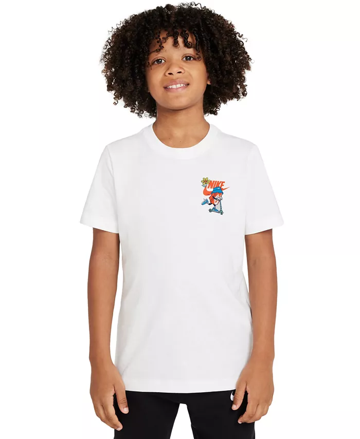 

Футболка хлопковая с принтом Big Kids Sportswear Nike, белый