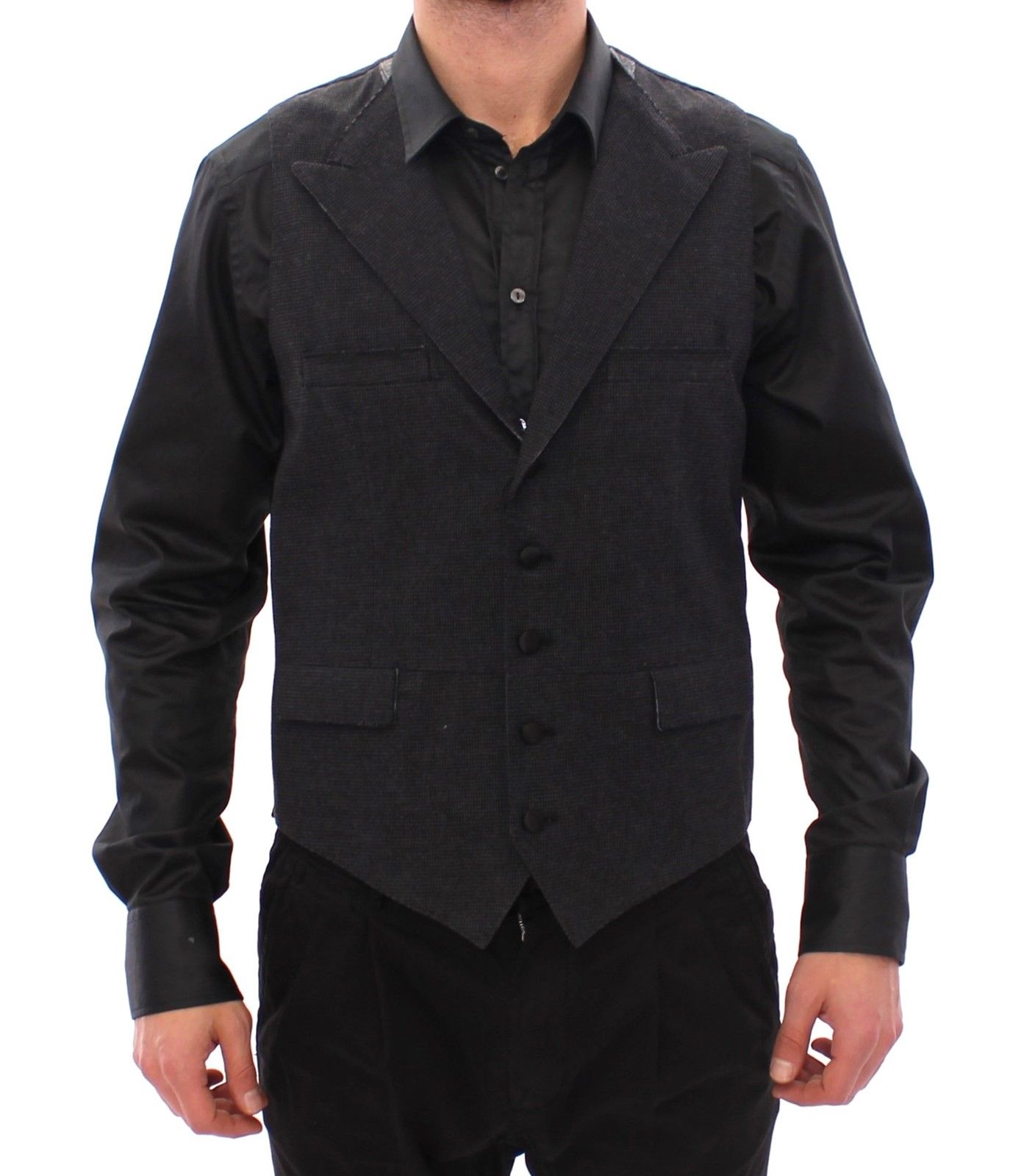 

Элегантный серый жилет из смеси шелка и шерсти Dolce & Gabbana