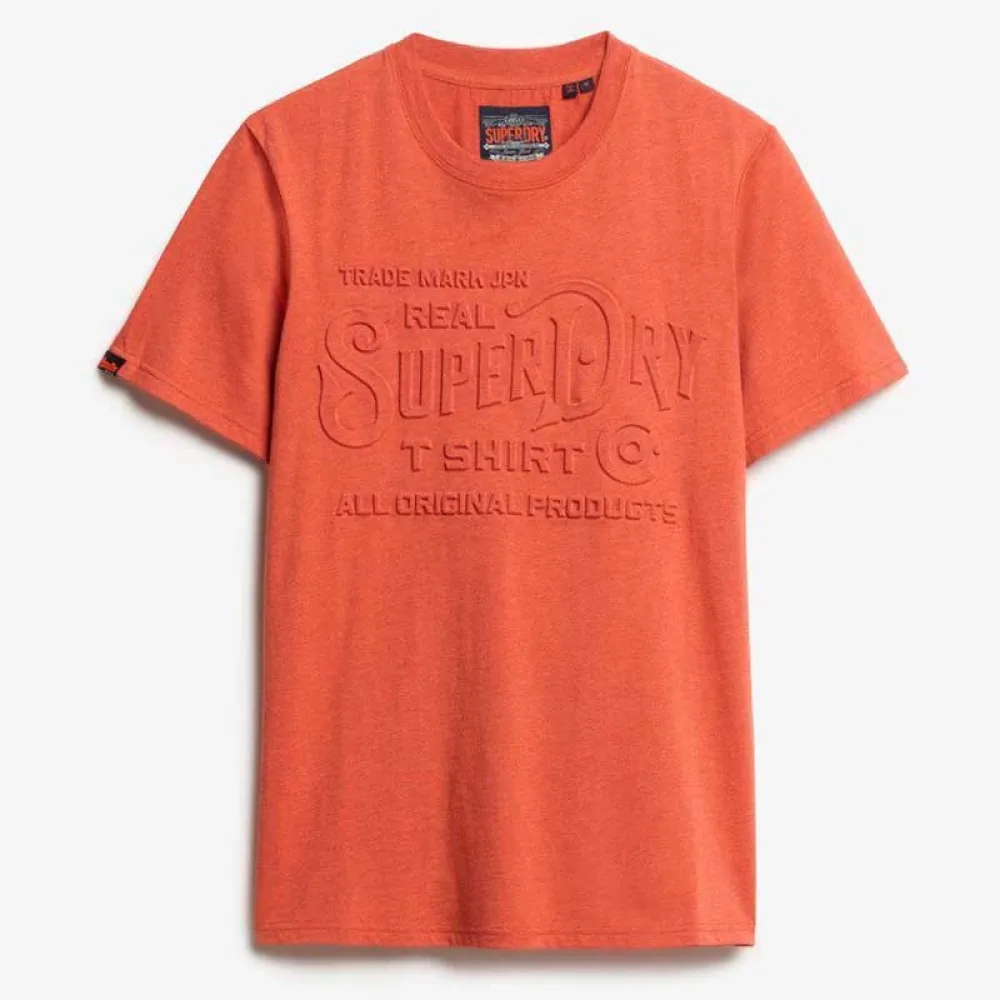 Футболка с коротким рукавом Superdry Workwear Embossed Relaxed, оранжевый — фото 3