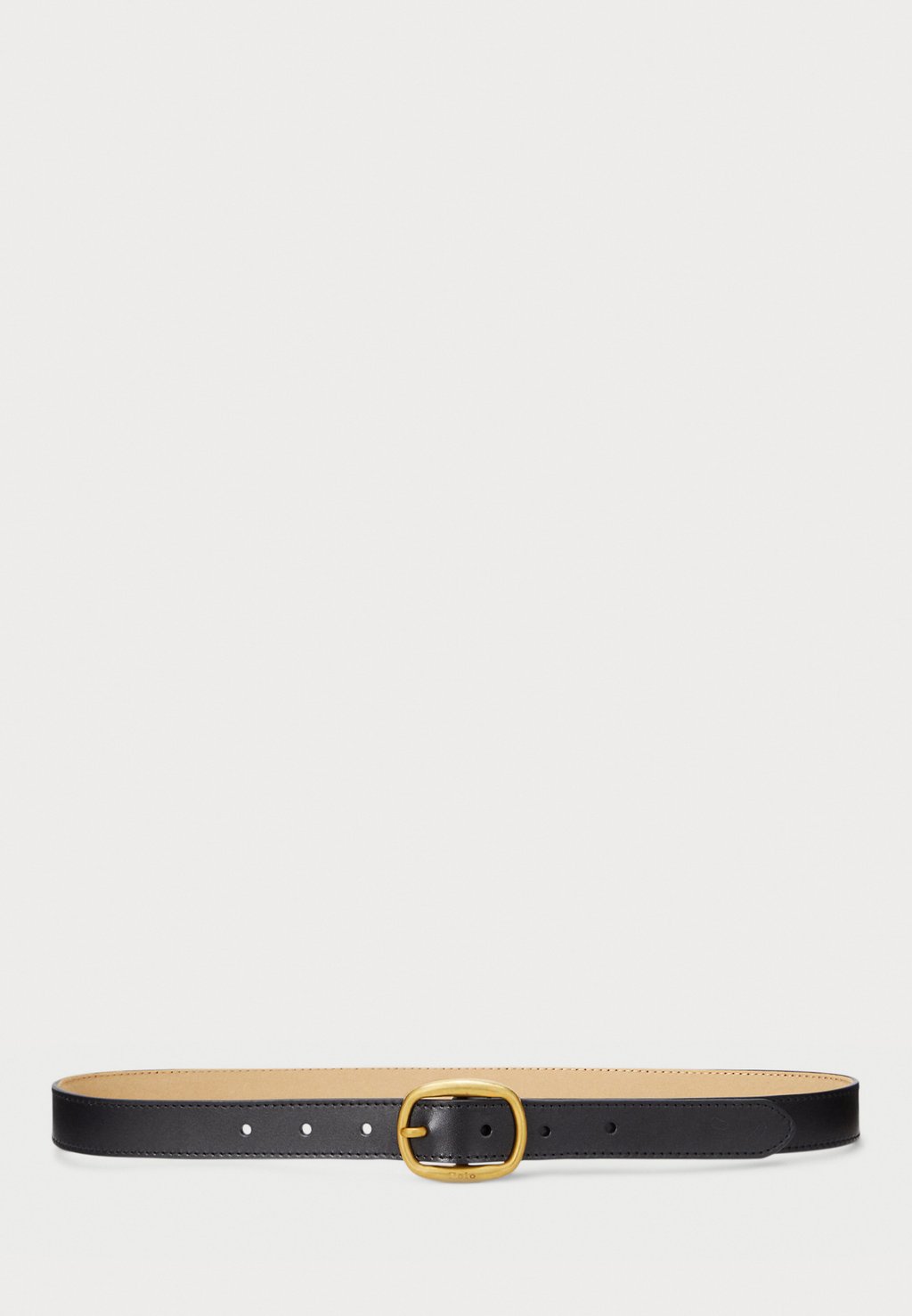 

Пояс OVAL BUCKLE LEATHER BELT Polo Ralph Lauren, черный